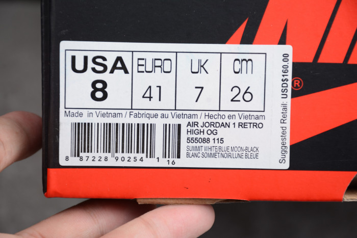 Air Jordan 1 Retro High OG “Blue Moon” 555088-115