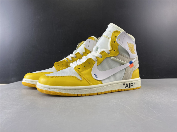 Air Jordan 1 x Off-White NRG White/Dark Powder Yellow-Cone AQ0818-149