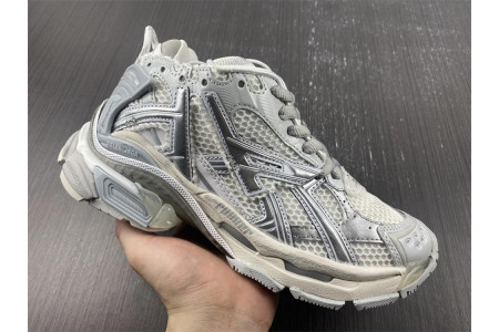 BALCIA Track Runner White Grey Silver